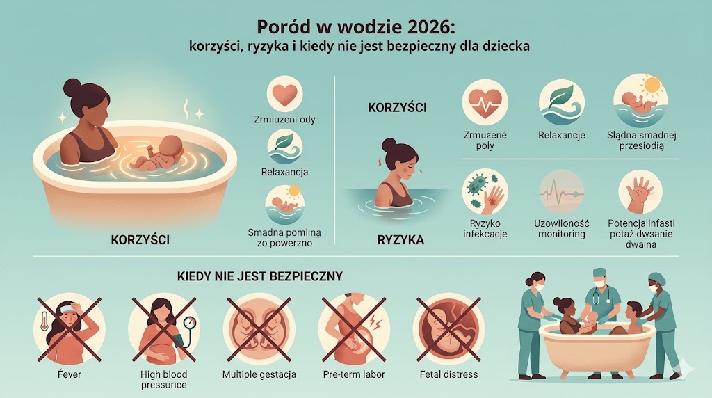 Kiedy poród w wodzie 2026 jest bezpieczny i jak chronić dno miednicy po porodzie
