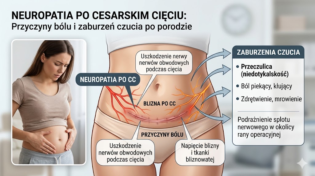 Neuropatia po cesarskim cięciu – przyczyny bólu i zaburzeń czucia po porodzie